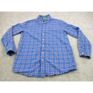 Vineyard Vines Shirt Boy Youth Extra Large 18 Blue Whale Flannel Plaid Button Up